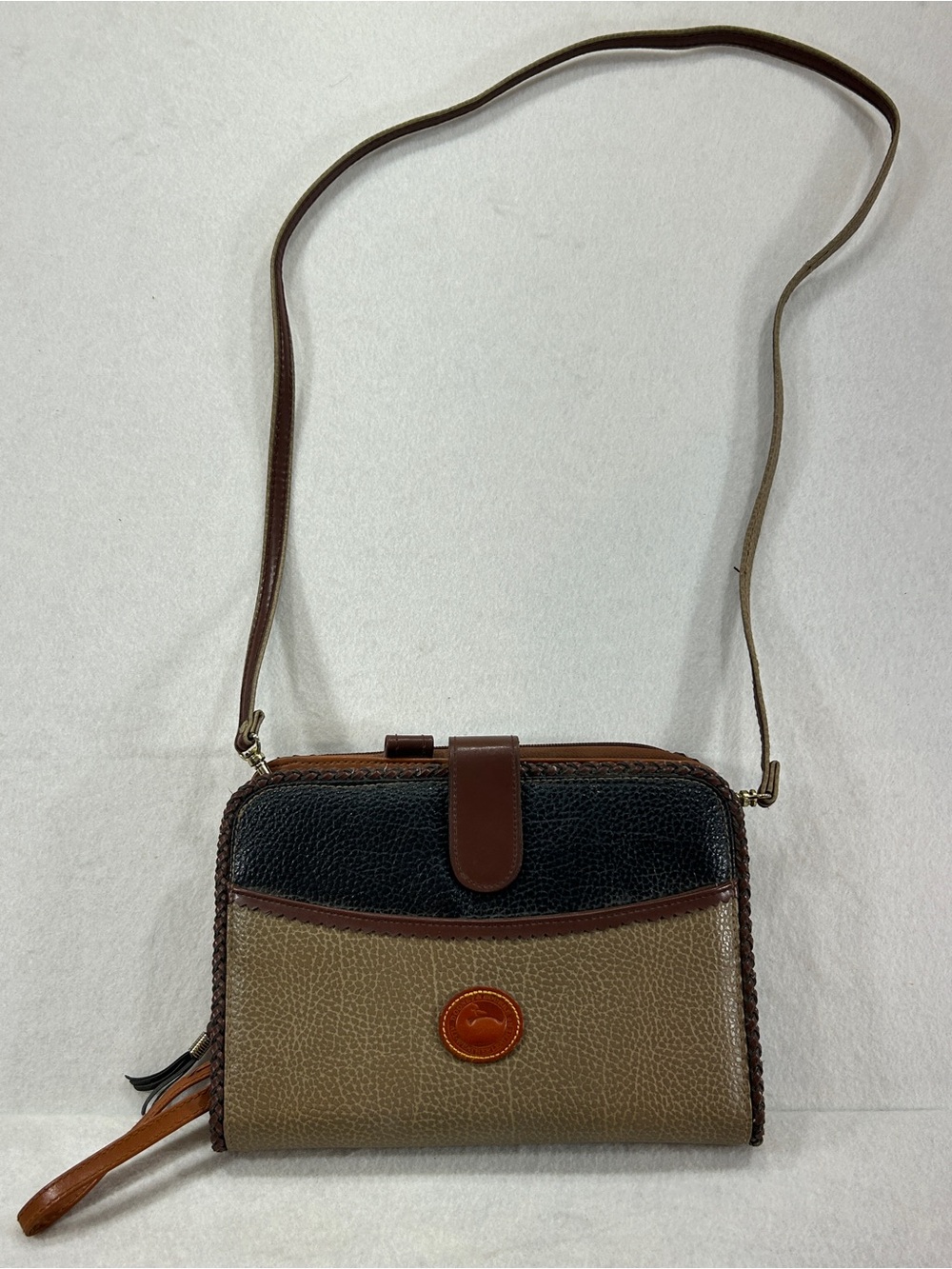 Vintage Dooney & Bourke AWL Leather Planner Organizer Crossbody Bag Duck